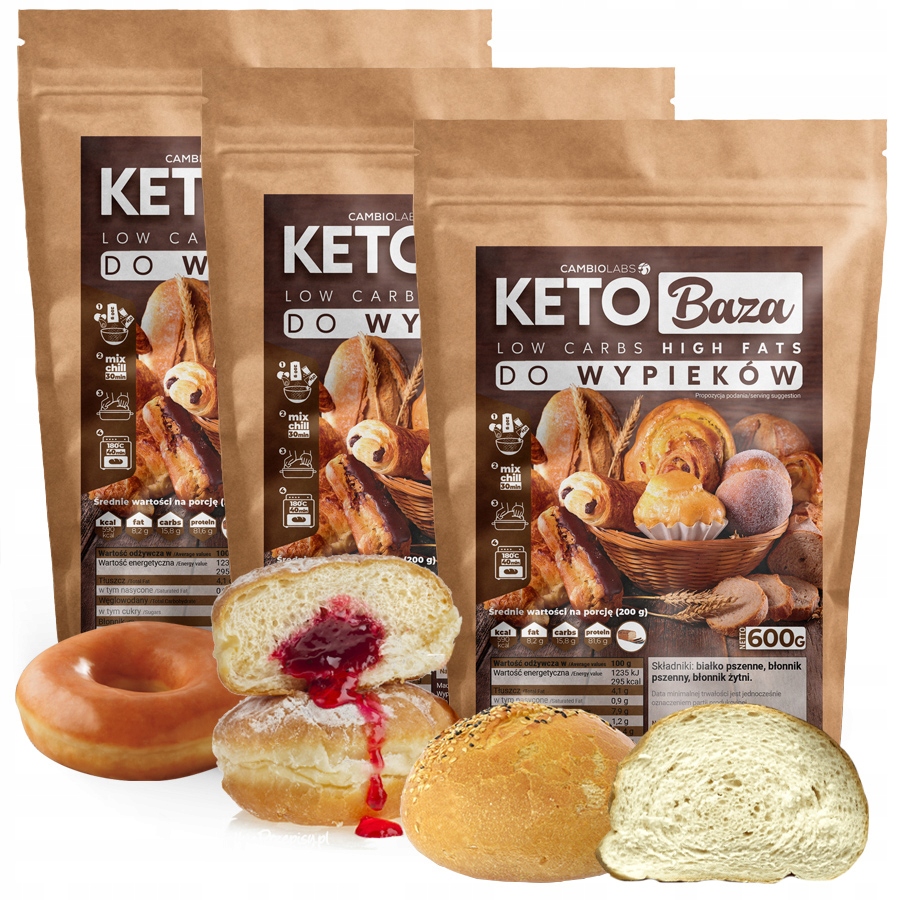 Levně Ketogenní Směs Keto pečení Univerzální x3 pro pečení Cambio