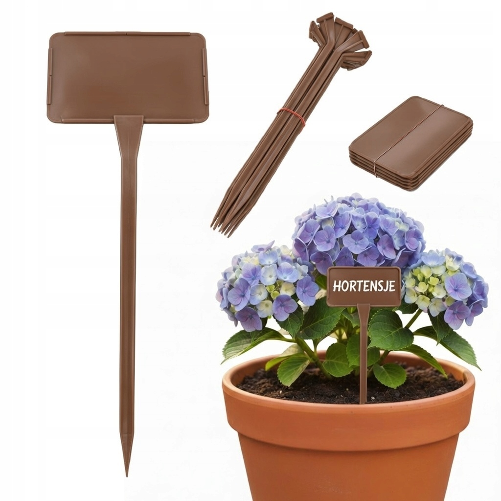 Tabulky Etikety pro popis rostlin Velké 16x11 cm Vyměnitelné pole Hnědé