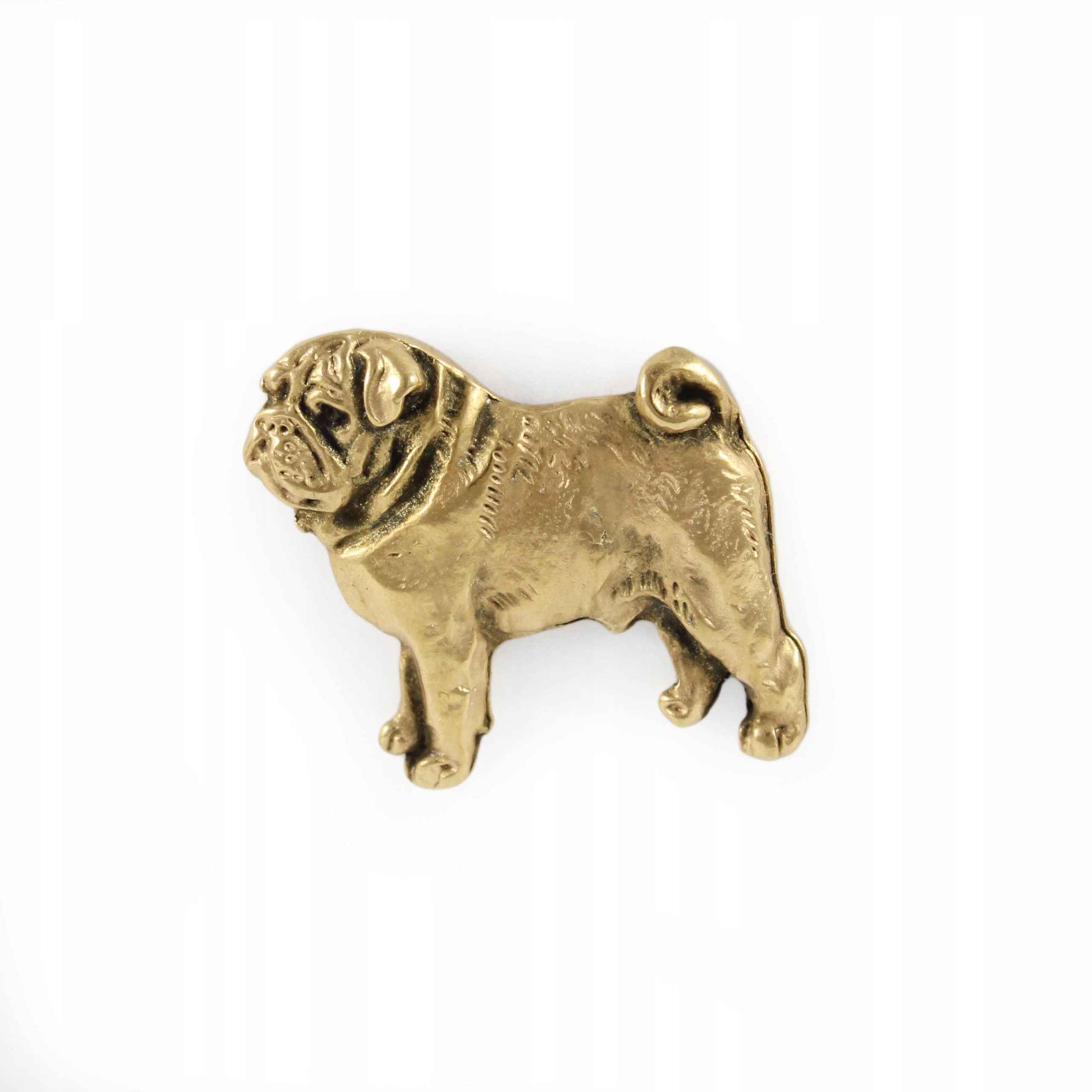Mops, Pug pozlacená brož spona se psem, připínáček, špendlíky na sako