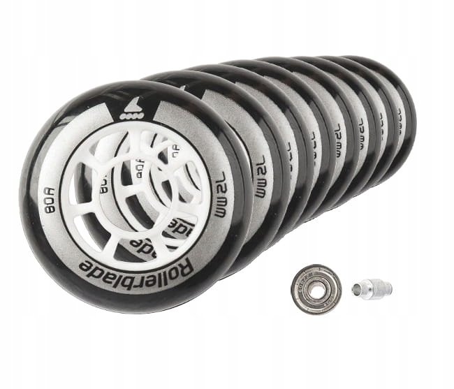 Zestaw Kółka do rolek Rollerblade Preformance 72mm 80A 8szt Łożyska SG5