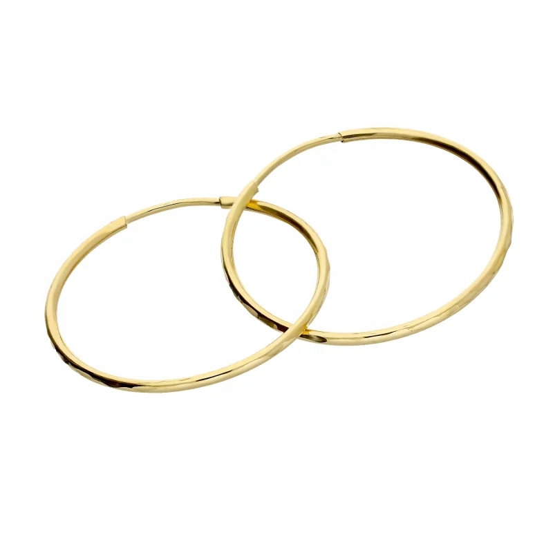 Dámské náušnice ze zlata 585, lesklé kroužky, ideální jako dárek