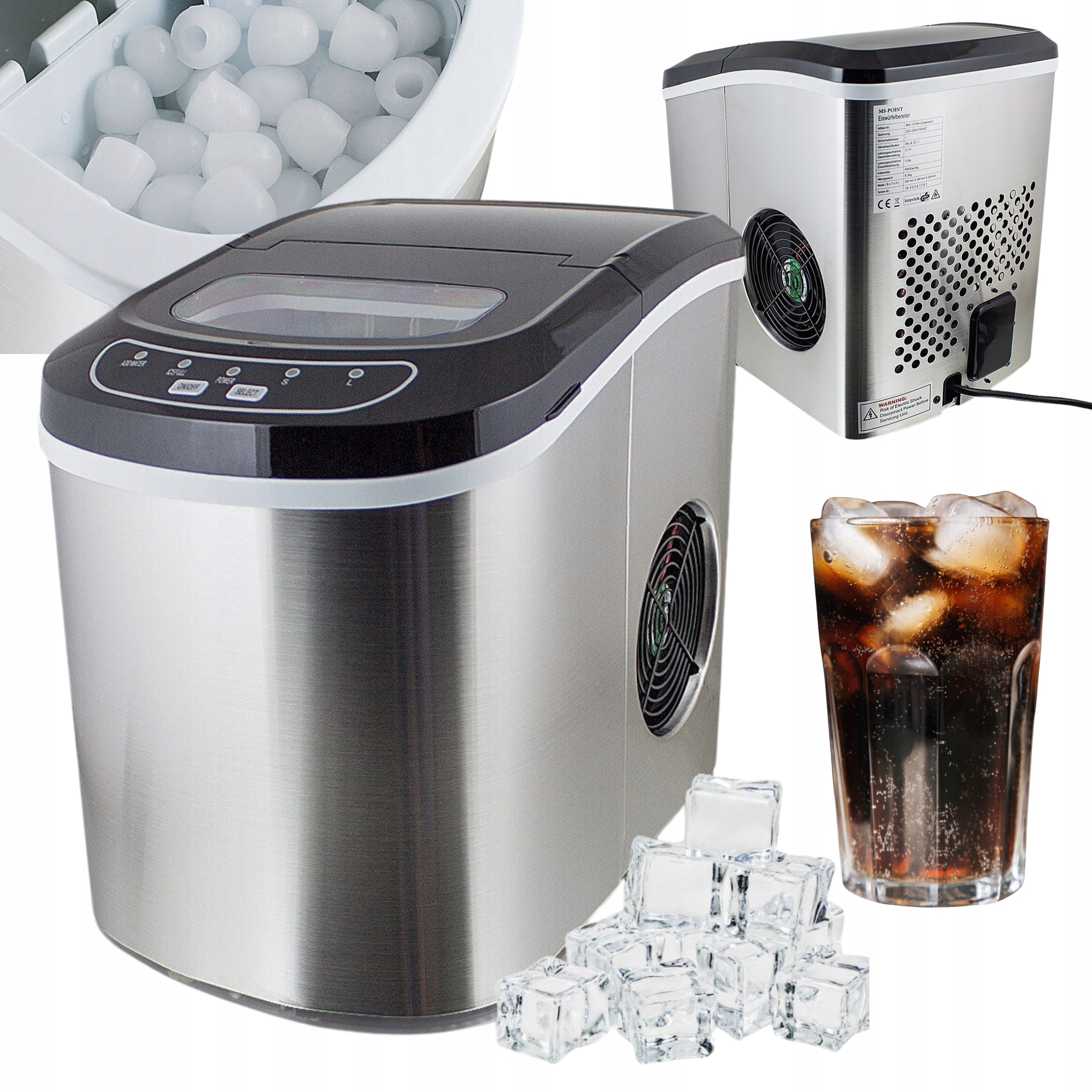 Domácí Elektrický Výrobník Ledu 15 kg/den Stroj Na Kostky Z Oceli