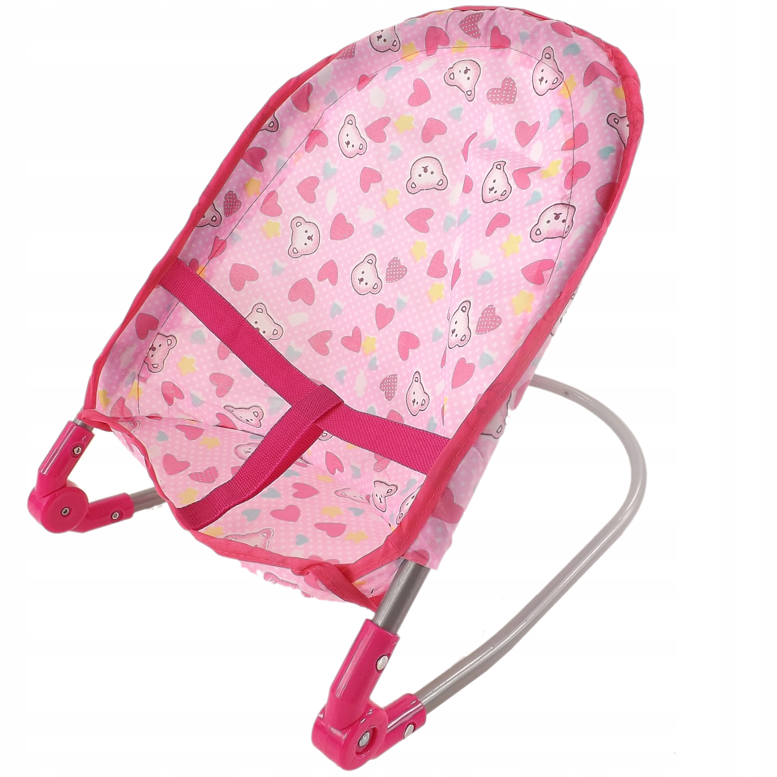 ZESTAW 3W1 DLA LALKI WÓZEK BUJACZEK HUŚTAWKA 8848 Materiał Metal Tkanina