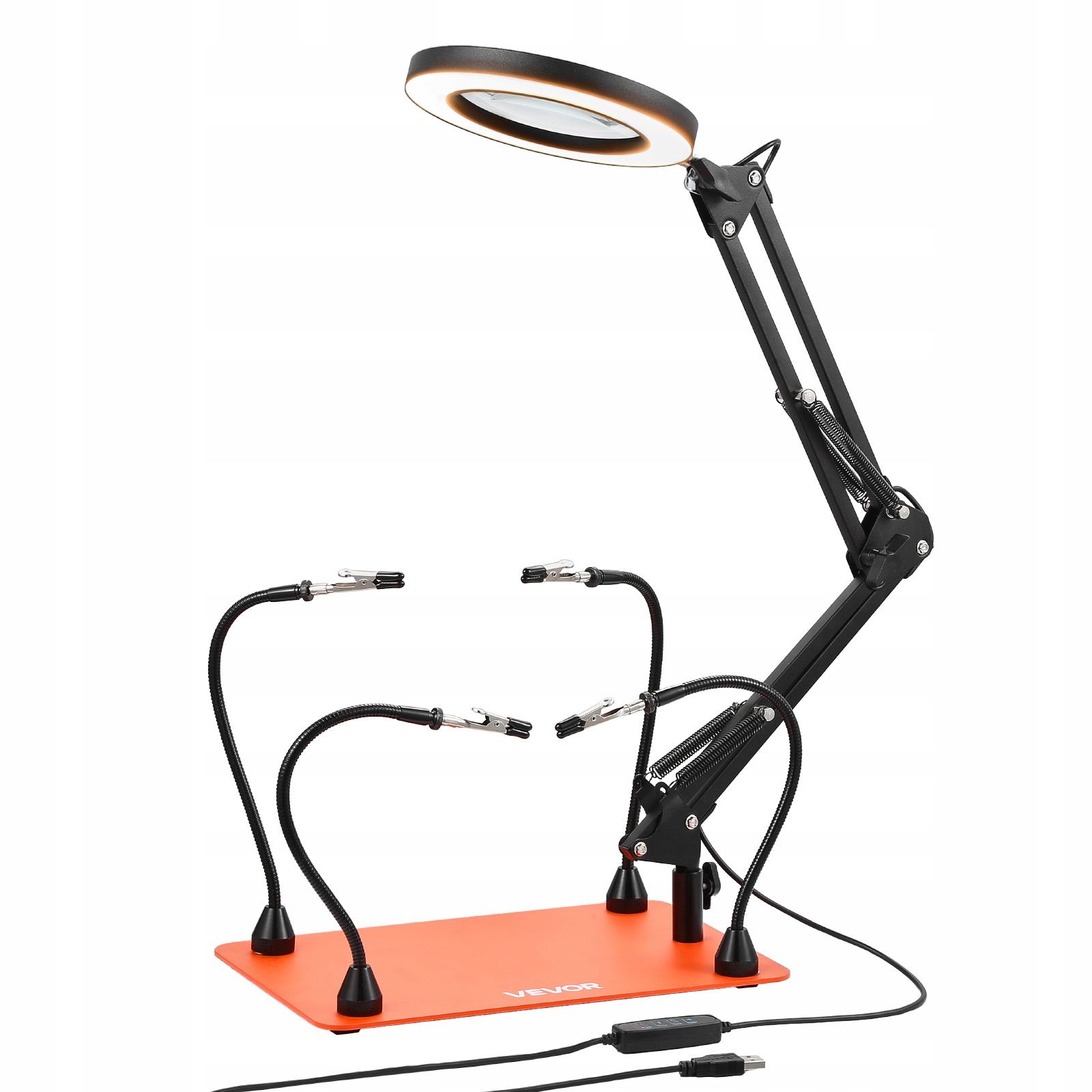 Vevor Profesionální Pájecí Stanice S 4 Rameny, Magnetická S 3X Led Lupou