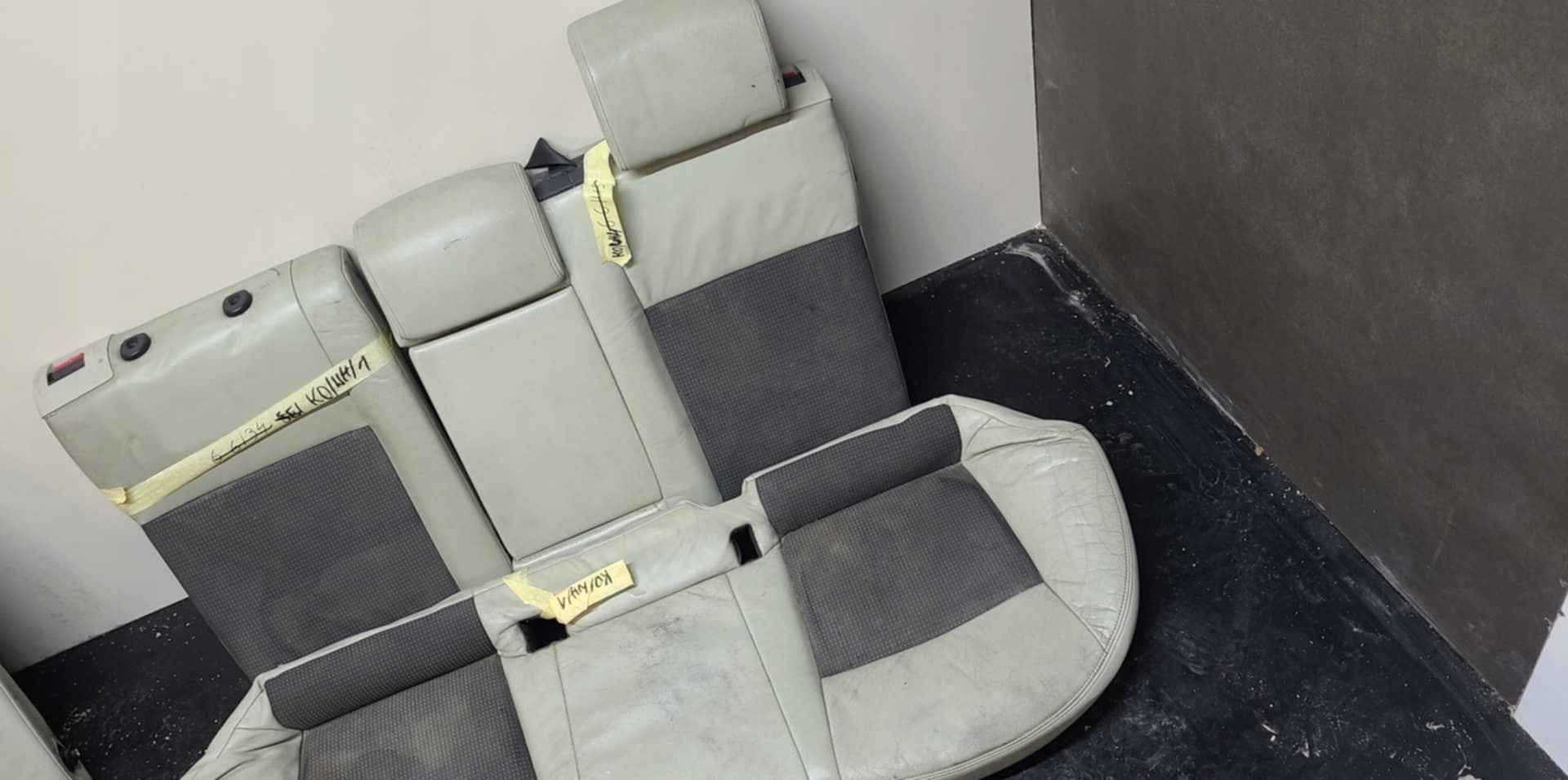 hinten Sitz heck SAAB 93 9-3 II BIALO schwarze Halbleder KOMBI