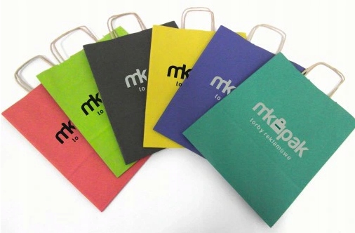 TORBA PAPIEROWA Z LOGO A4 KOLOR 24x10x32 500 SZT