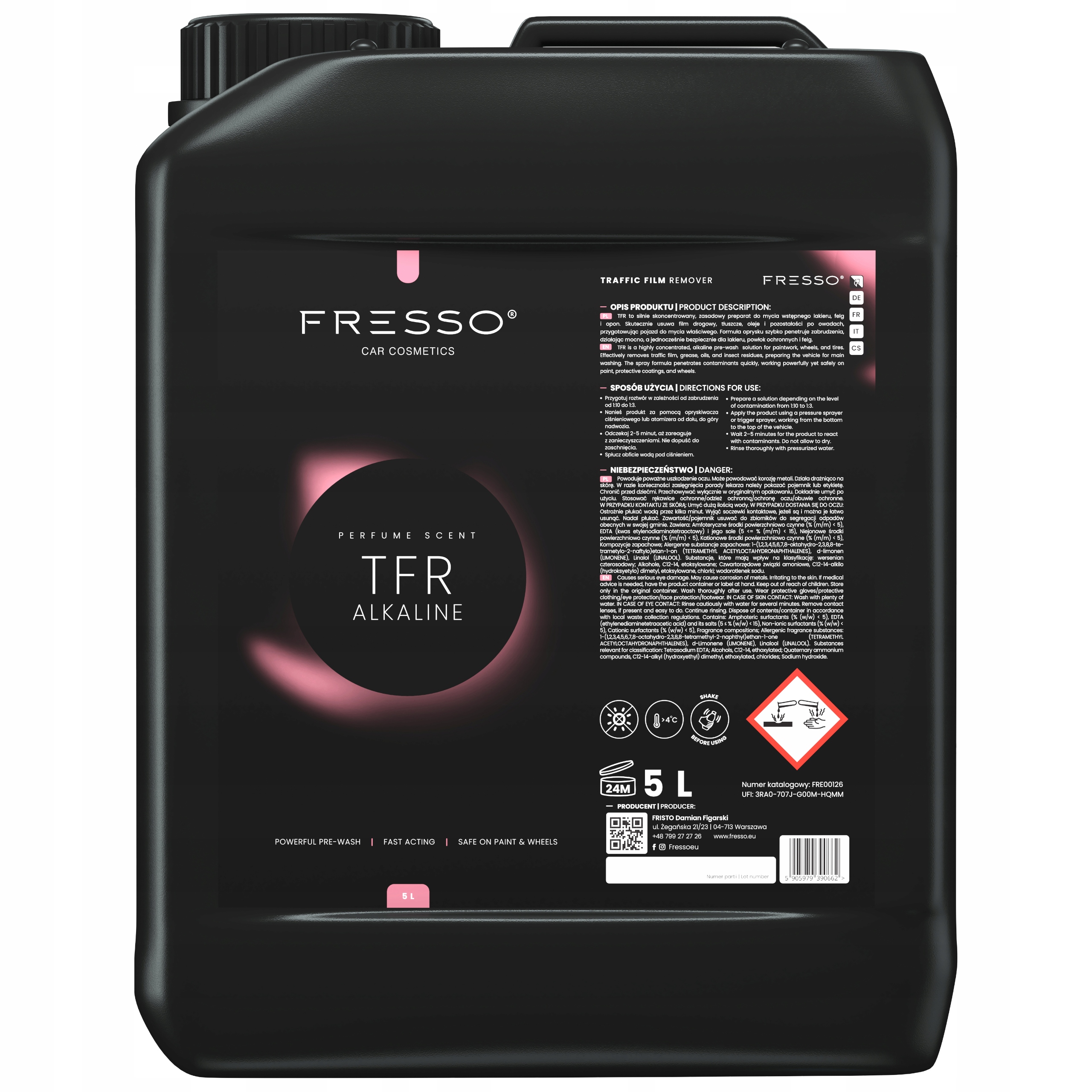 Fresso Tfr Alkaline 5L Traffic Film Remover Pre Wash Mycie Wstępne Auta