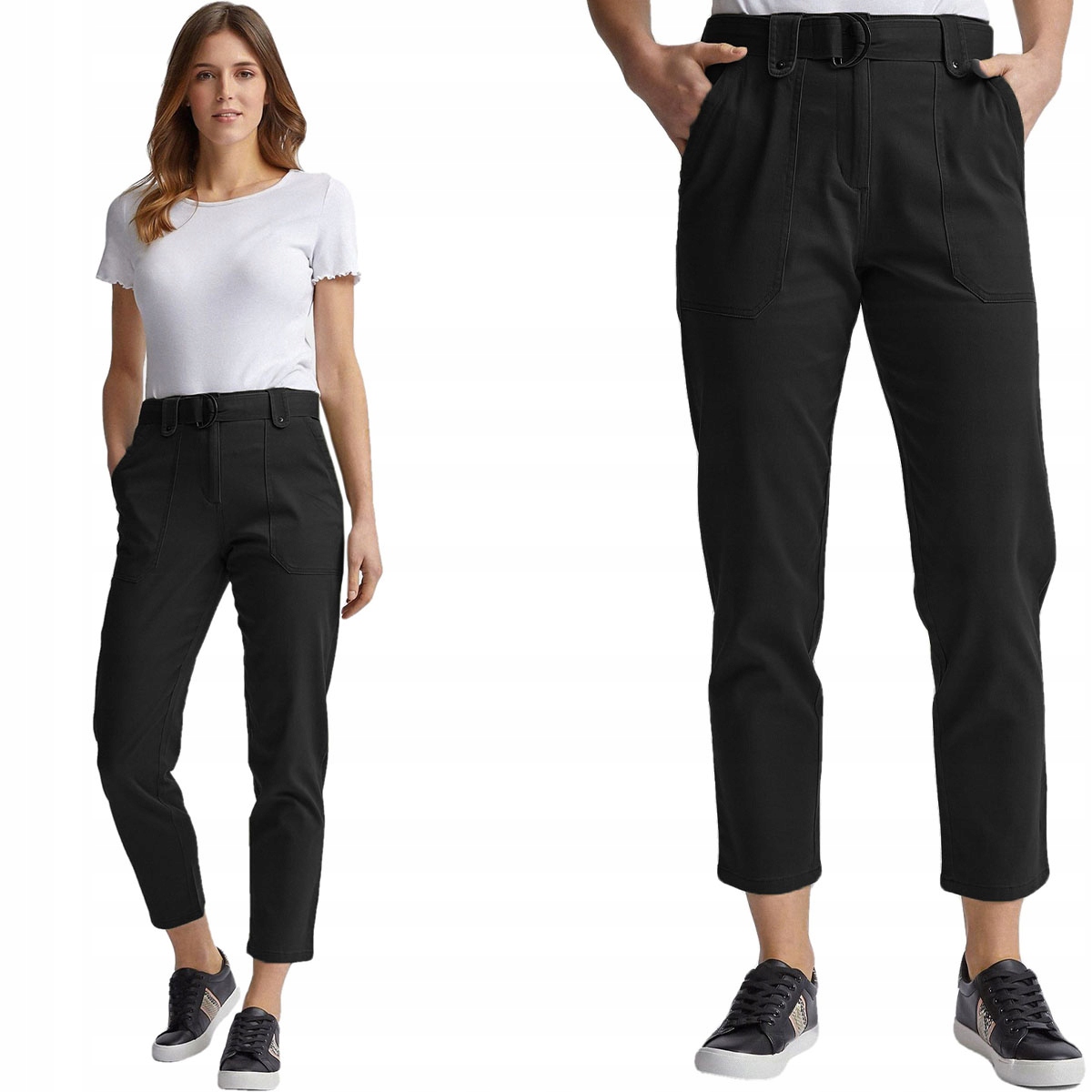 

Dorothy Perkins Czarne Spodnie Jeansy Pasek M 38