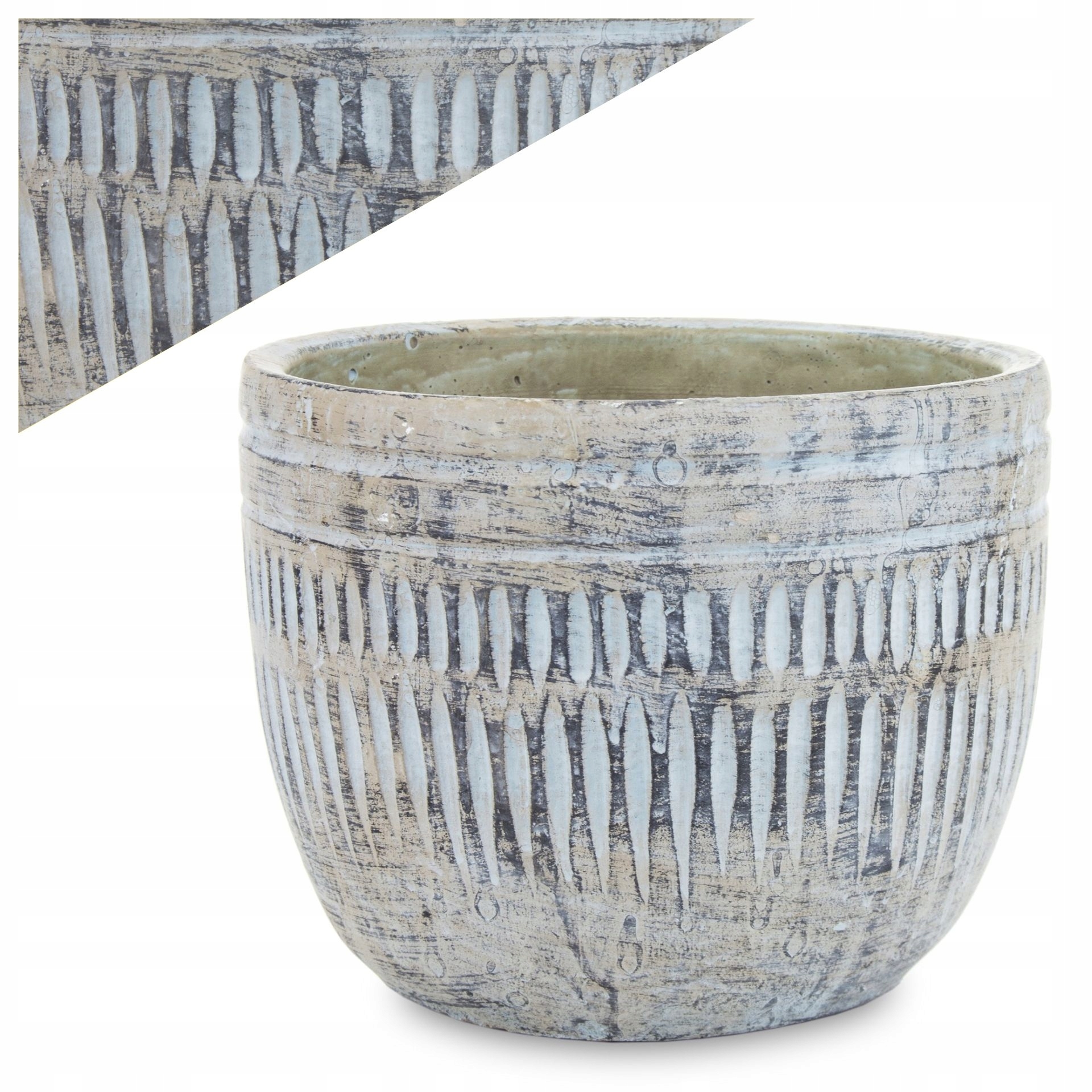 

Osłonka Na Doniczkę Duża Gliniana Okrągła Etno Ø16