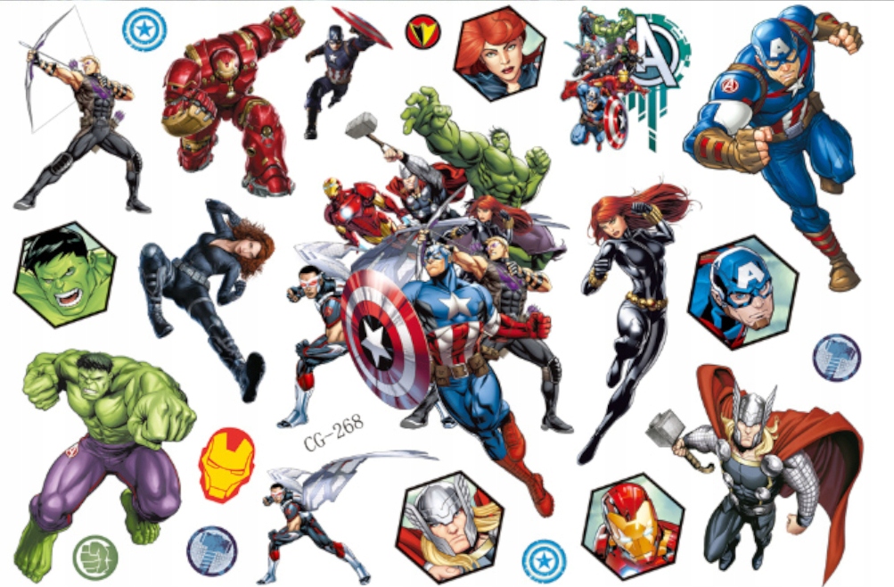 

Tatuaże zmywalne dla dzieci Avengers CG268