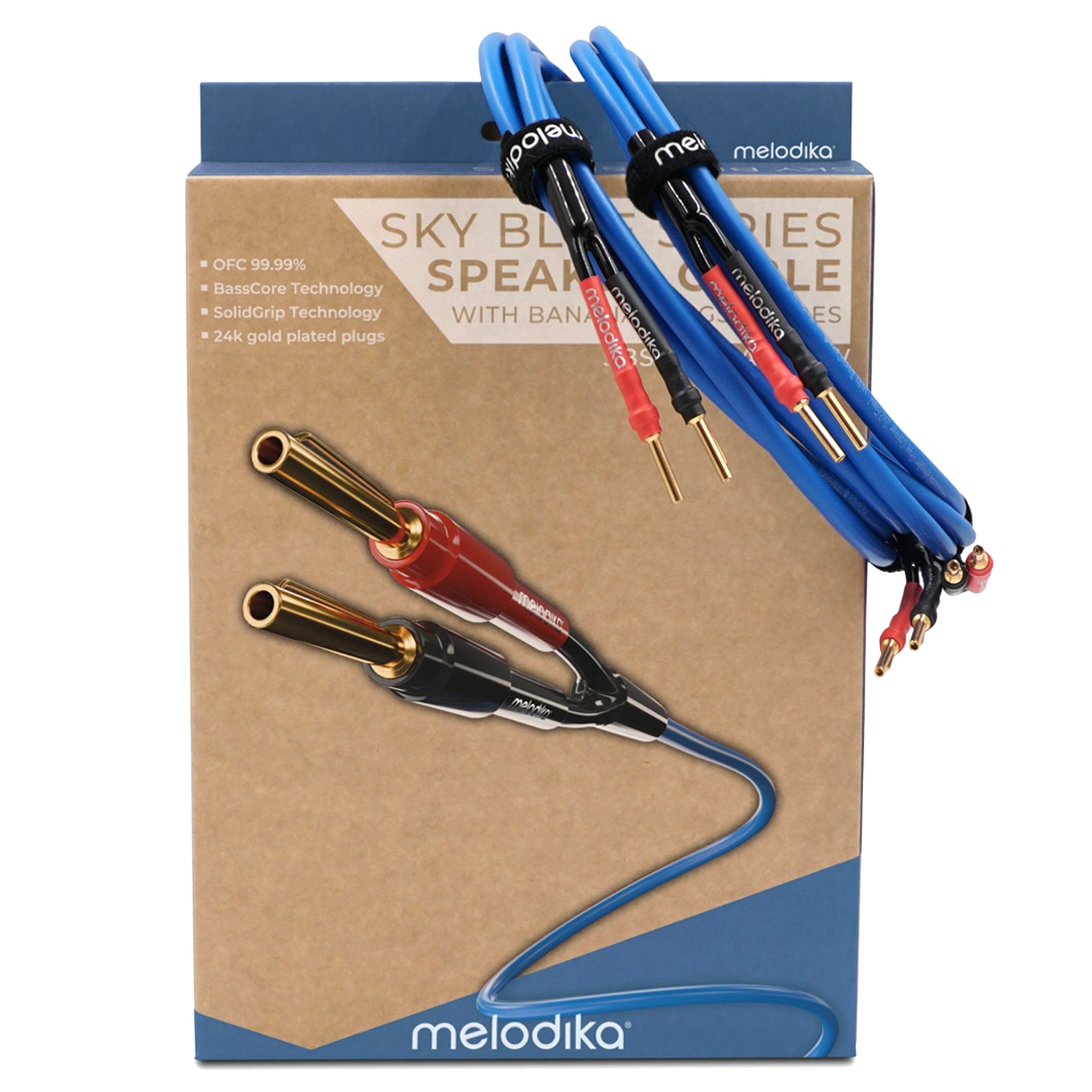 Melodika SBSC4020 Sky Blue Hlasníkové Káble Ofc 4N Konfekcia 2x4mm2 2 m