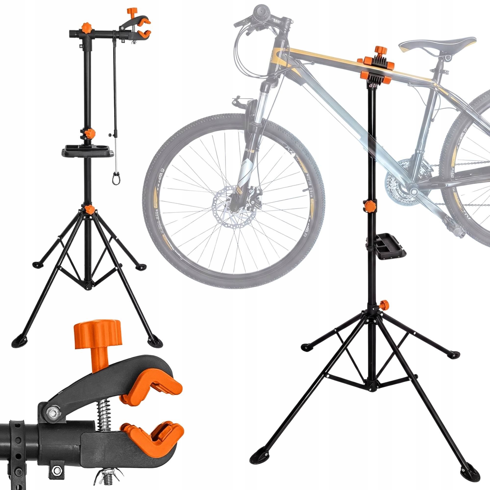 Stojak Rowerowy Serwisowy Regulowany 30KG Mocny Stabilny Wieszak Na Rower