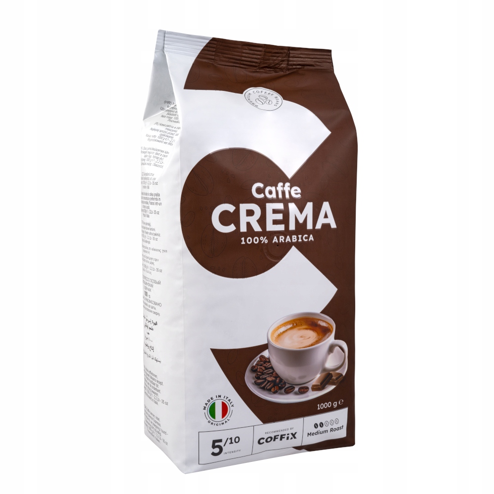 Levně Káva zrnková 100% Arabica Caffe Crema krémová vanilková příchuť káva 1 kg