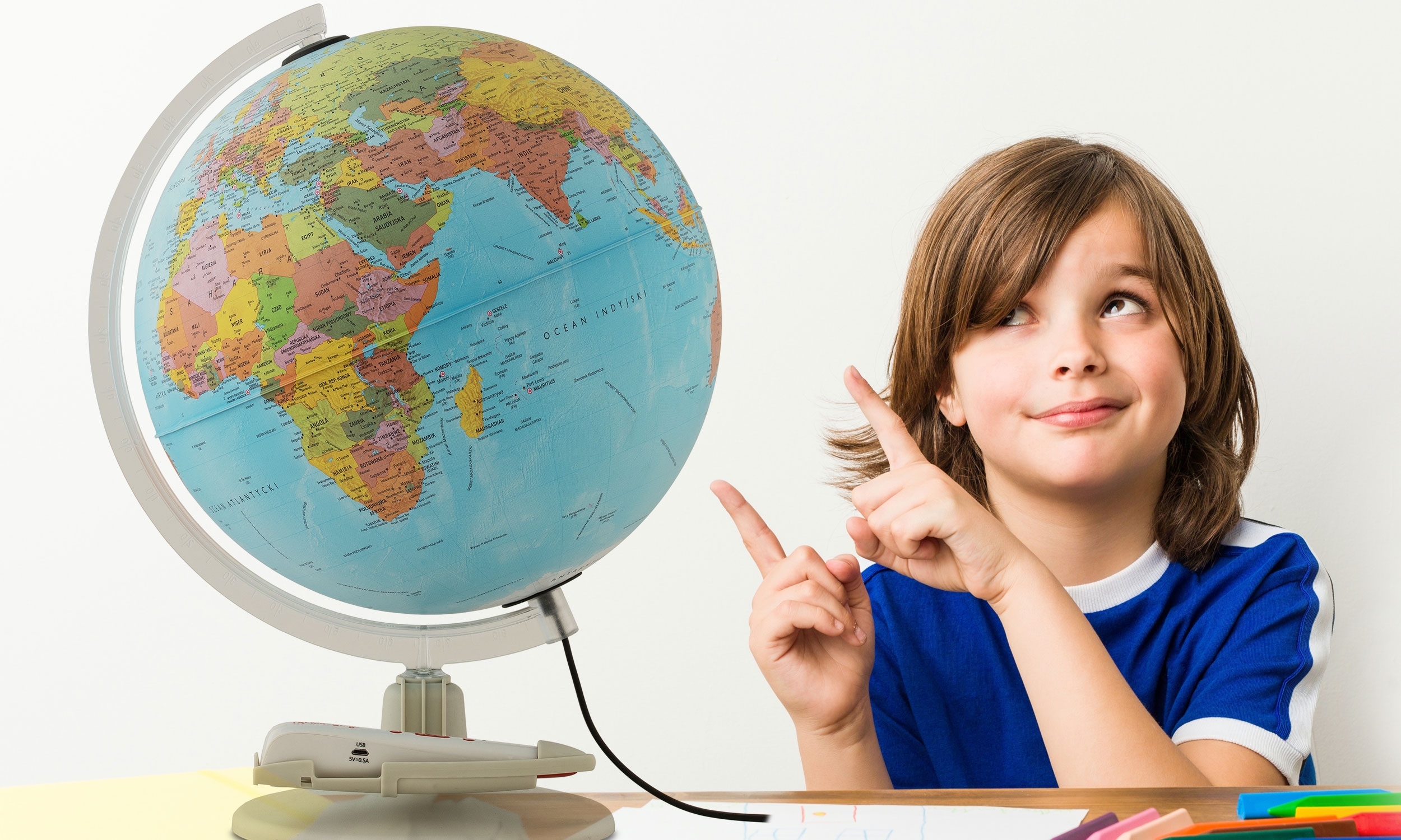 GLOBUS INTERAKTYWNY - PIÓRO W ZESTAWIE - PODŚWIETLANY DLA DZIECI ARTGLOB Rodzaj polityczny