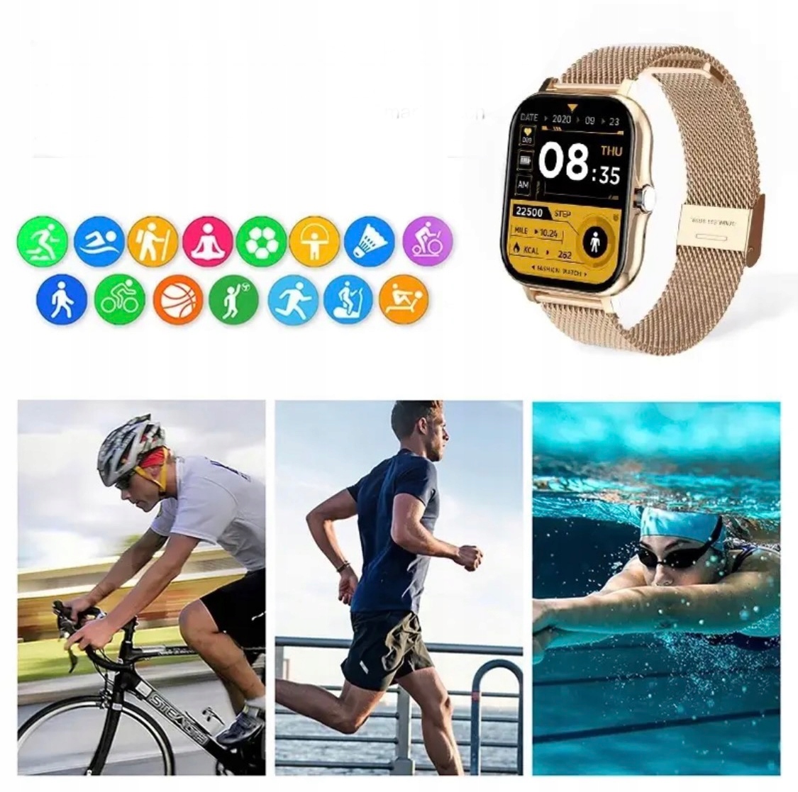 SMARTWATCH ZEGAREK DAMSKI MENU POLSKIE PREZENT ŚWIĘTA ROZMOWY AKCESORIA FIT Mechanizm inny