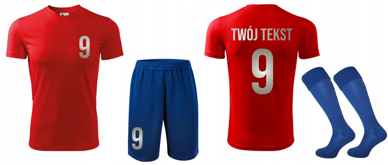 STRÓJ PIŁKARSKI Z WŁASNYM NADRUKIEM NAPISEM (L) KOMPLET SPORTOWY