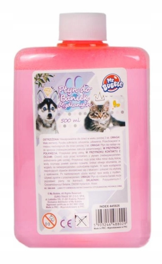

Bańki Mydlane Płyn Do Baniek 500ml Cute piesek kot