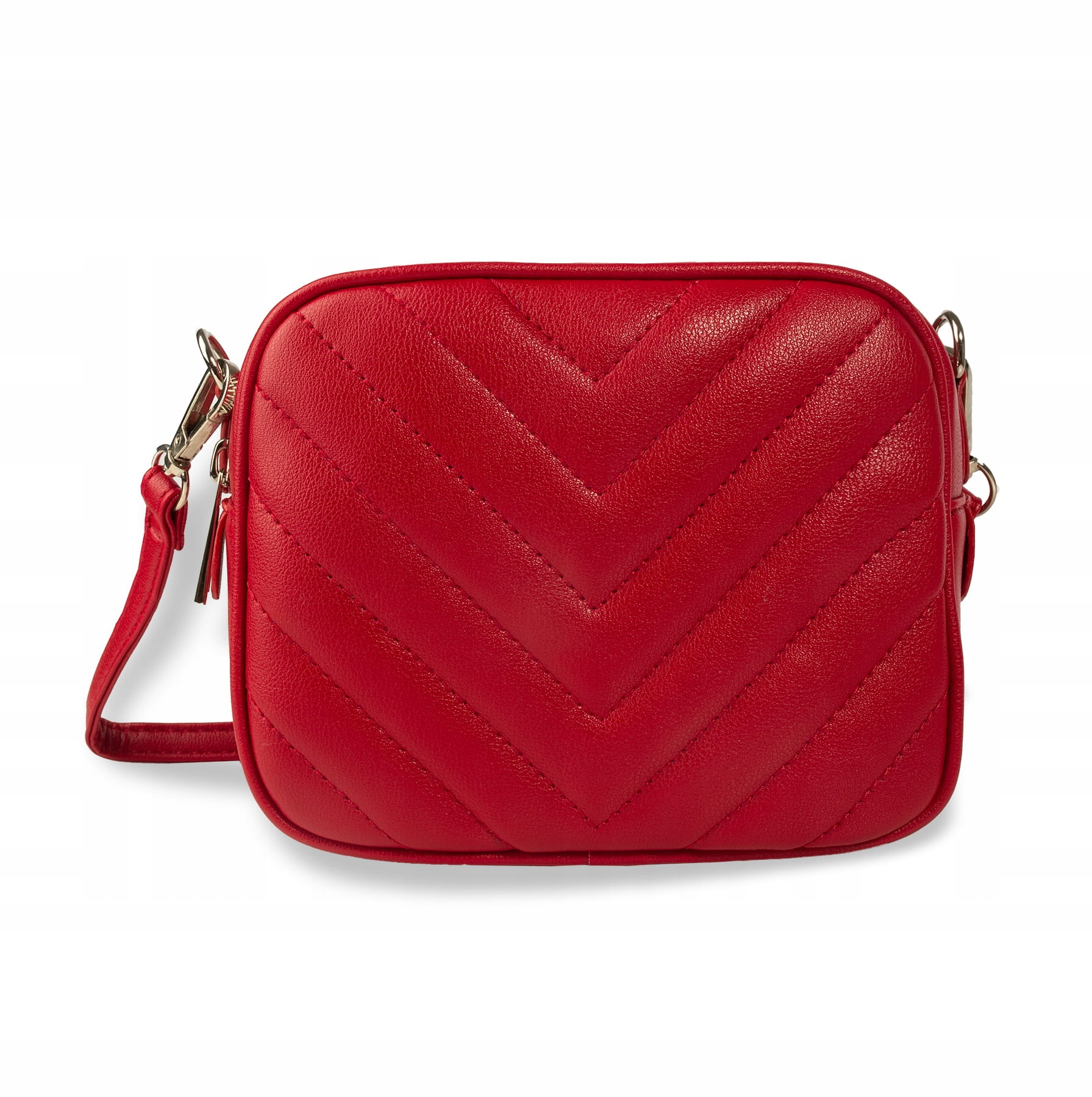 

Torebka czerwona kopertówka pikowana z paskiem