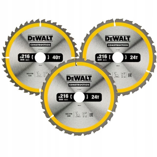 Stavební Kotoučová Pila Na Dřevo 3 Ks 216x30x2,6MM Dewalt DT1962