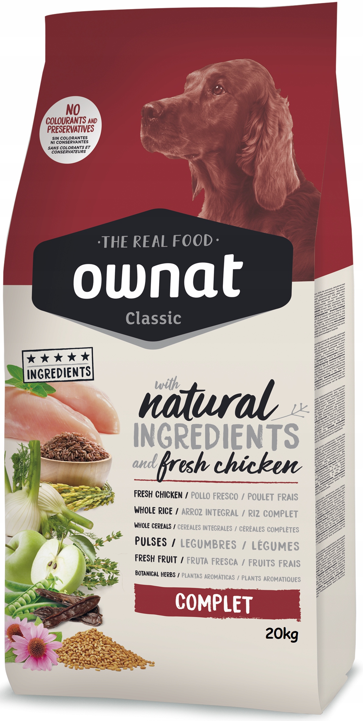 Sucha karma dla psa Ownat Classic Chicken 20kg Bogata w Kurczaka
