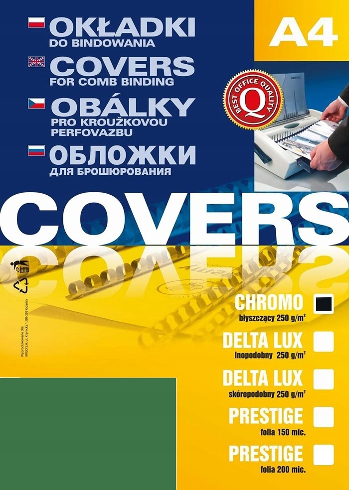 

Okładki do bindowania Argo Chromo Lami zielone 100