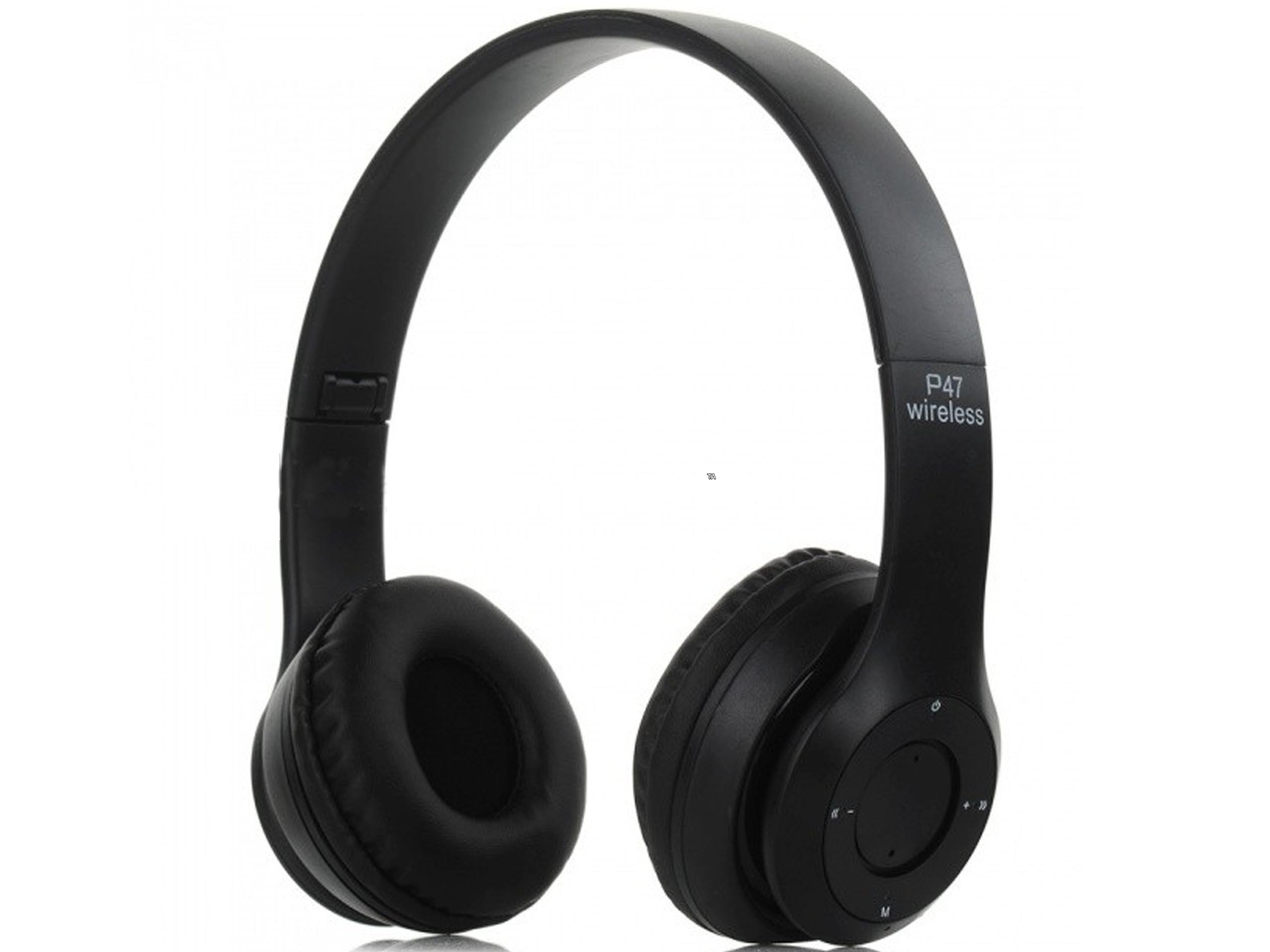 SŁUCHAWKI BEZPRZEWODOWE BLUETOOTH MIKROFON MP3 P47 Kod producenta H-P47-BK