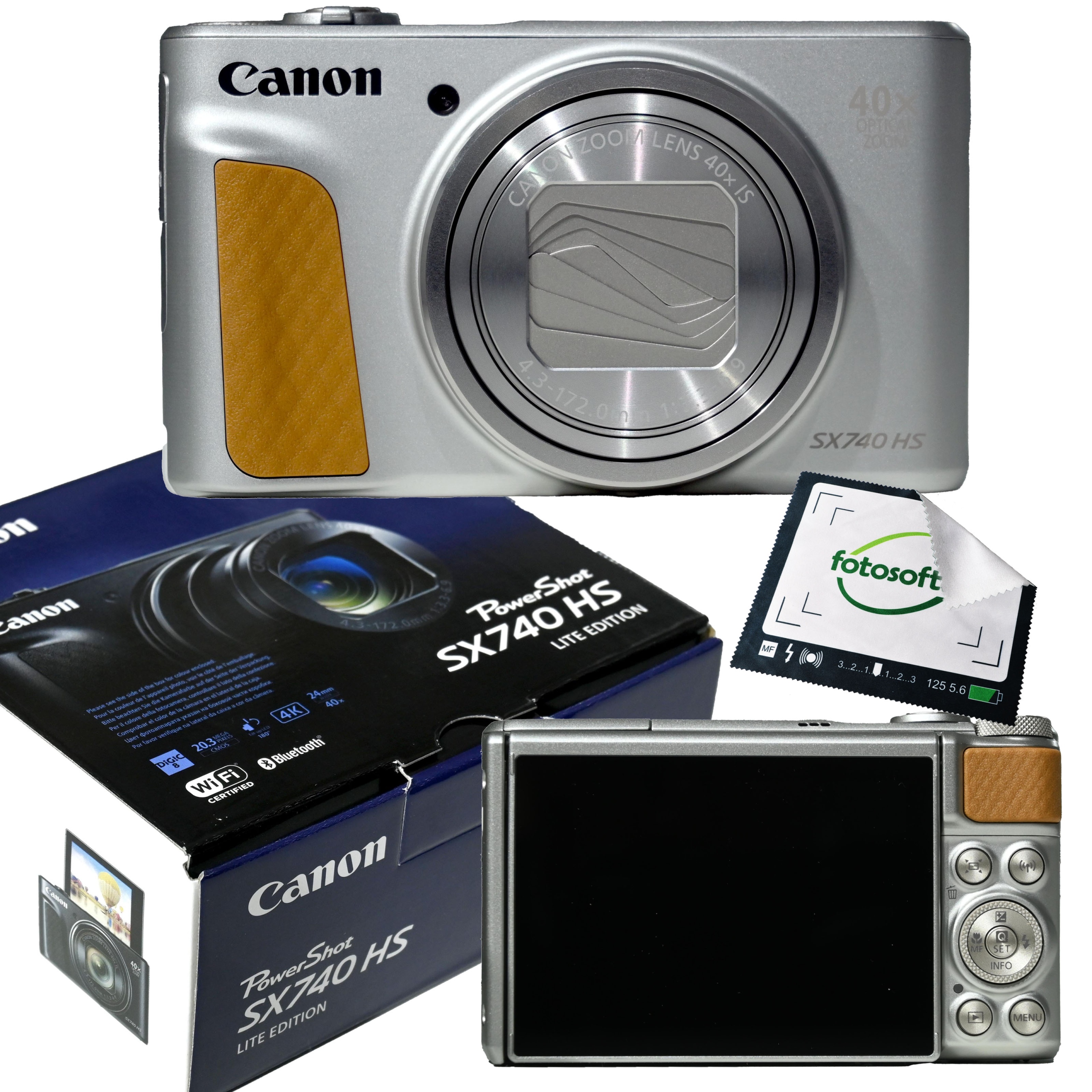 Aparat cyfrowy Canon PowerShot SX740 Lite srebrny 20.3Mpix zoom optyczny