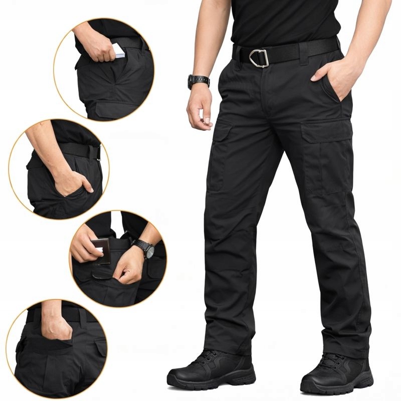 Spodnie męskie taktyczne trekkingowe szybkoschnące lekkie proste