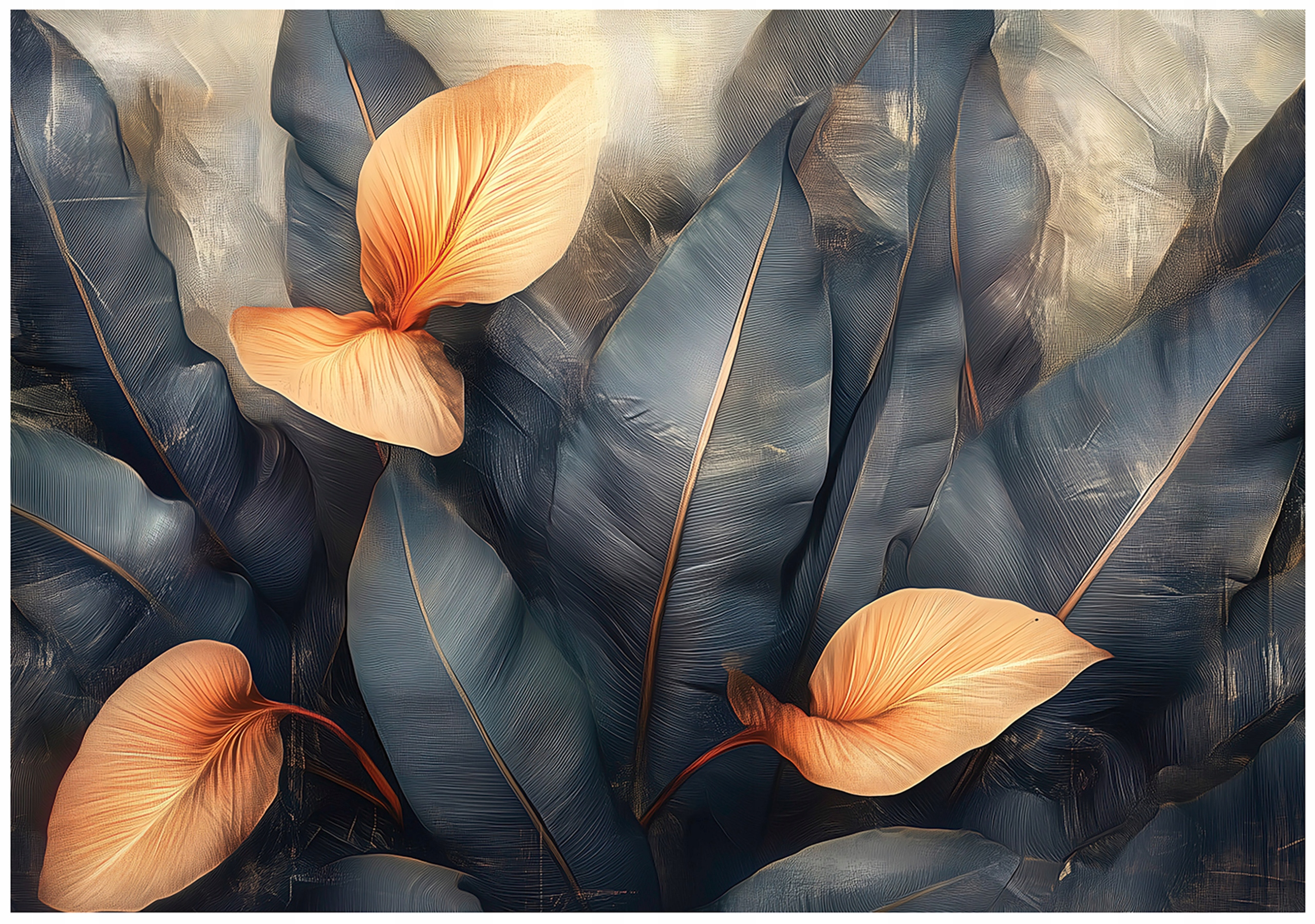 Fototapeta Listy Beton Příroda Ložnice Obývací Pokoj Tapeta Flizelina 300x210