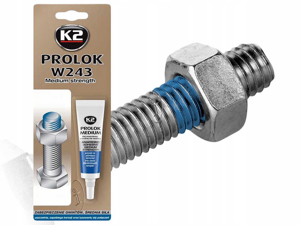 

K2 Prolok Medium Klej Do Gwintów Śrub Średnia Siła