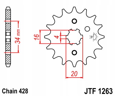 

Jt JTF1263.16 Zębatka Przód