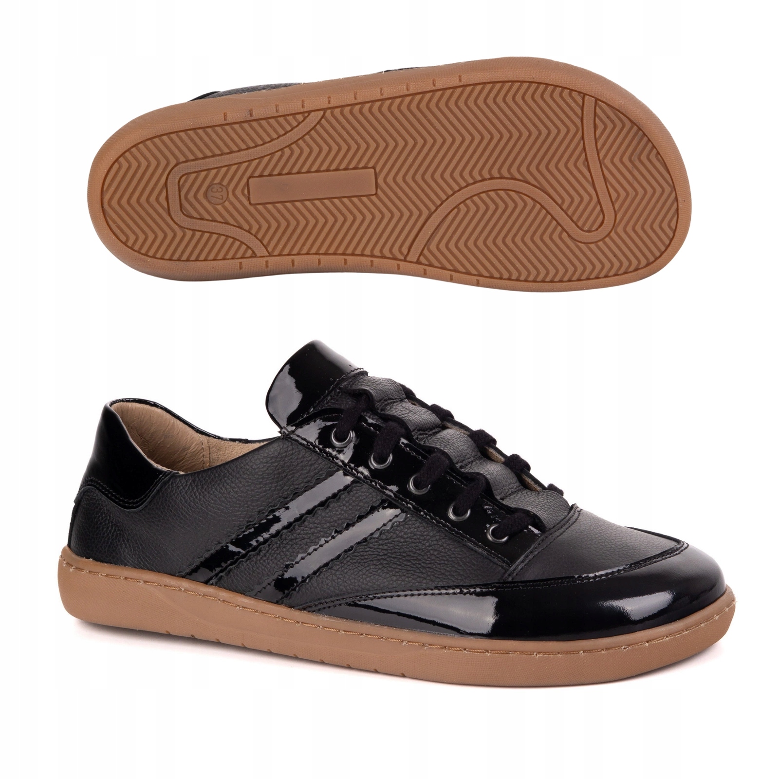 Dámské barefoot tenisky Kaia Olivier černé s lakem 42