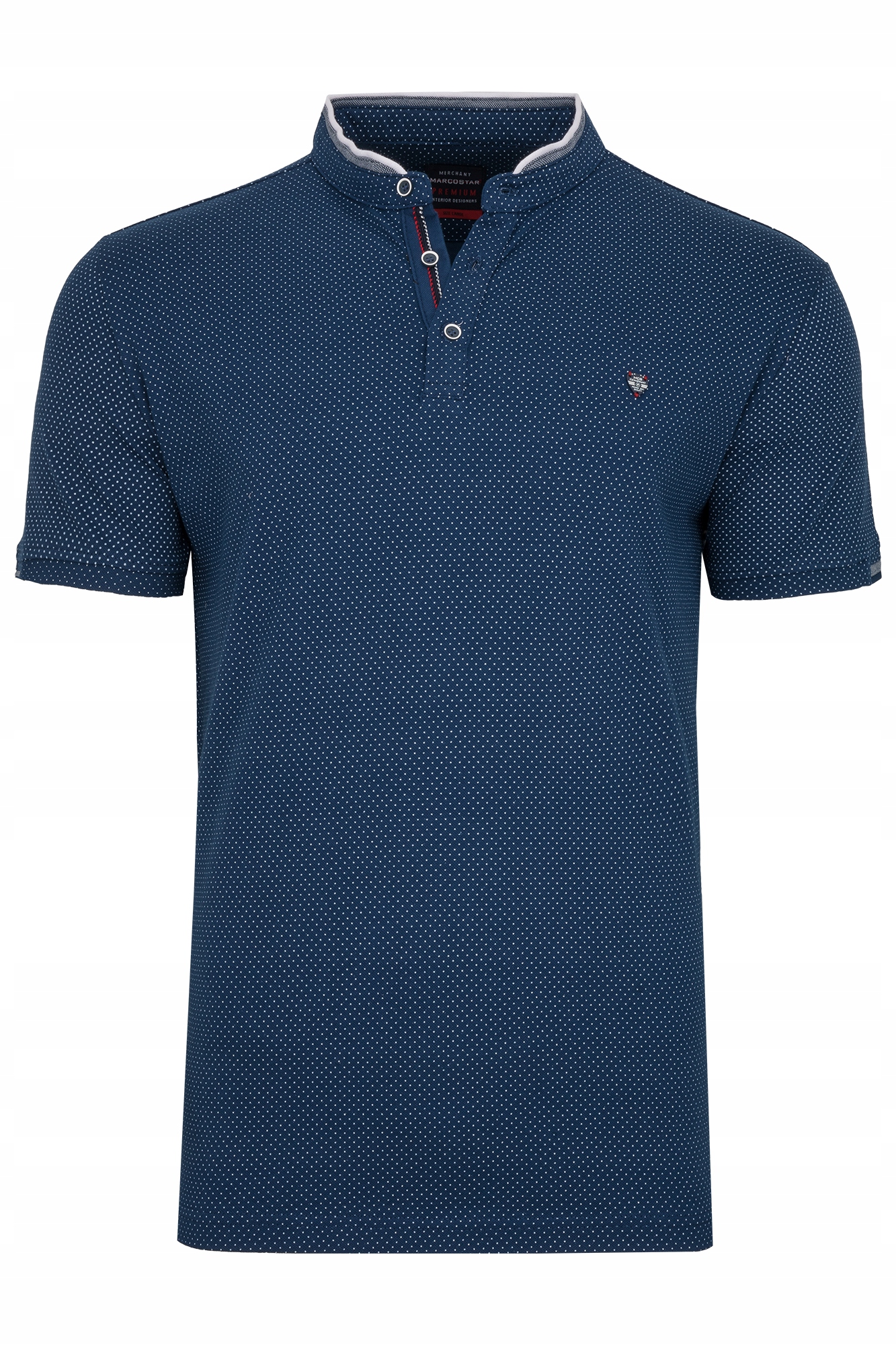 KOSZULKA MĘSKA T-SHIRT STÓJKA NIEBIESKA WZORY L Marka inna