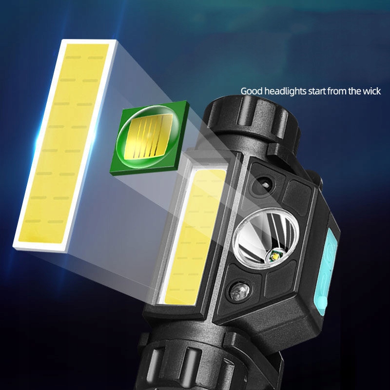 LATARKA CZOŁOWA LED XPE COB CZOŁÓWKA MAGNES USB Marka Verk Group