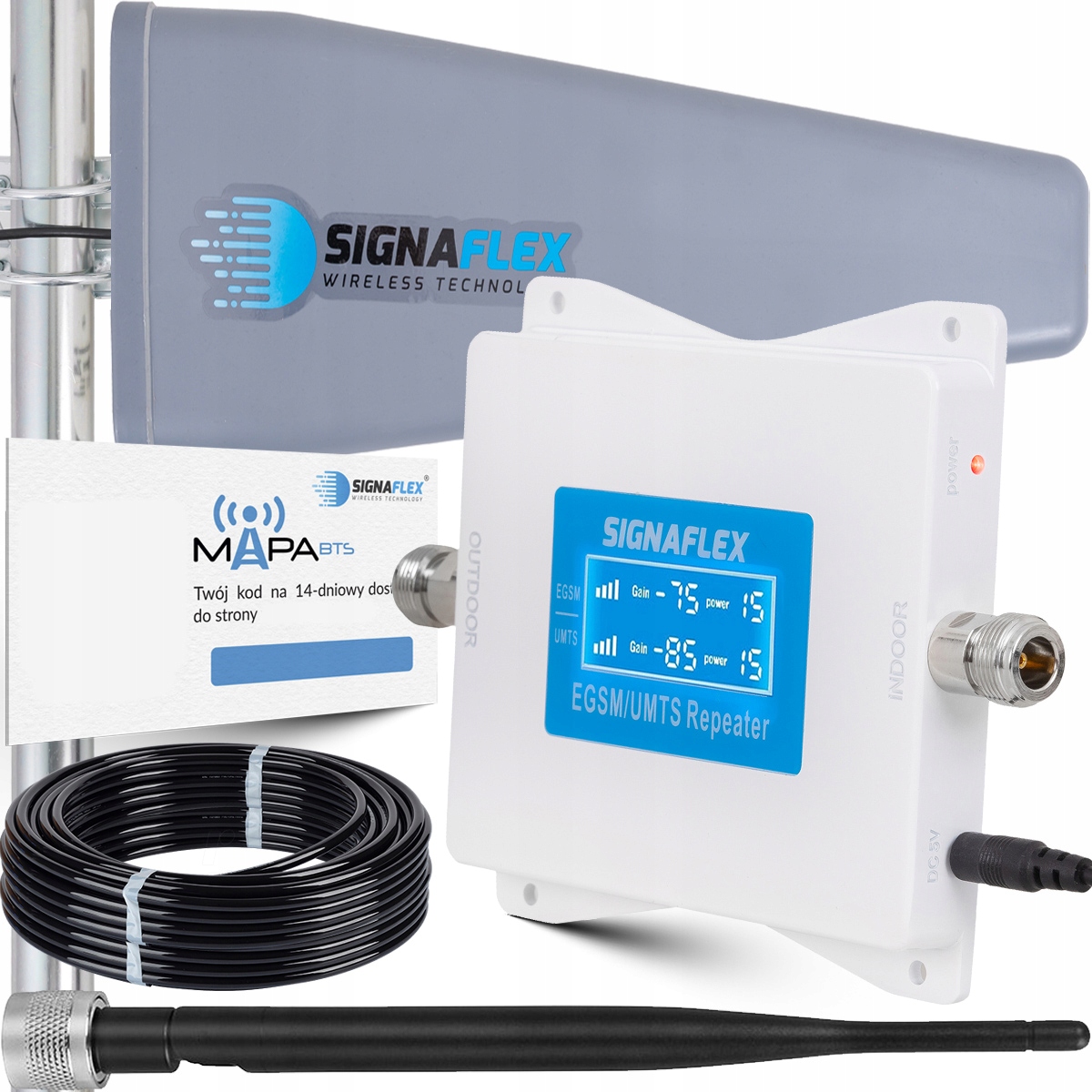 Sada zosilňovačov Egsm/umts White LS-EGW1 T2 23dBi 10 m
