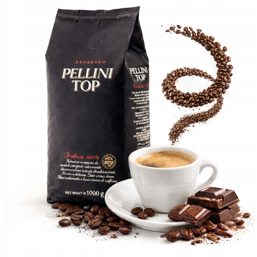 Kawa Pellini Top 100% Arabica Ziarnista Aromatyczna Włoska Kawa Premium 1kg
