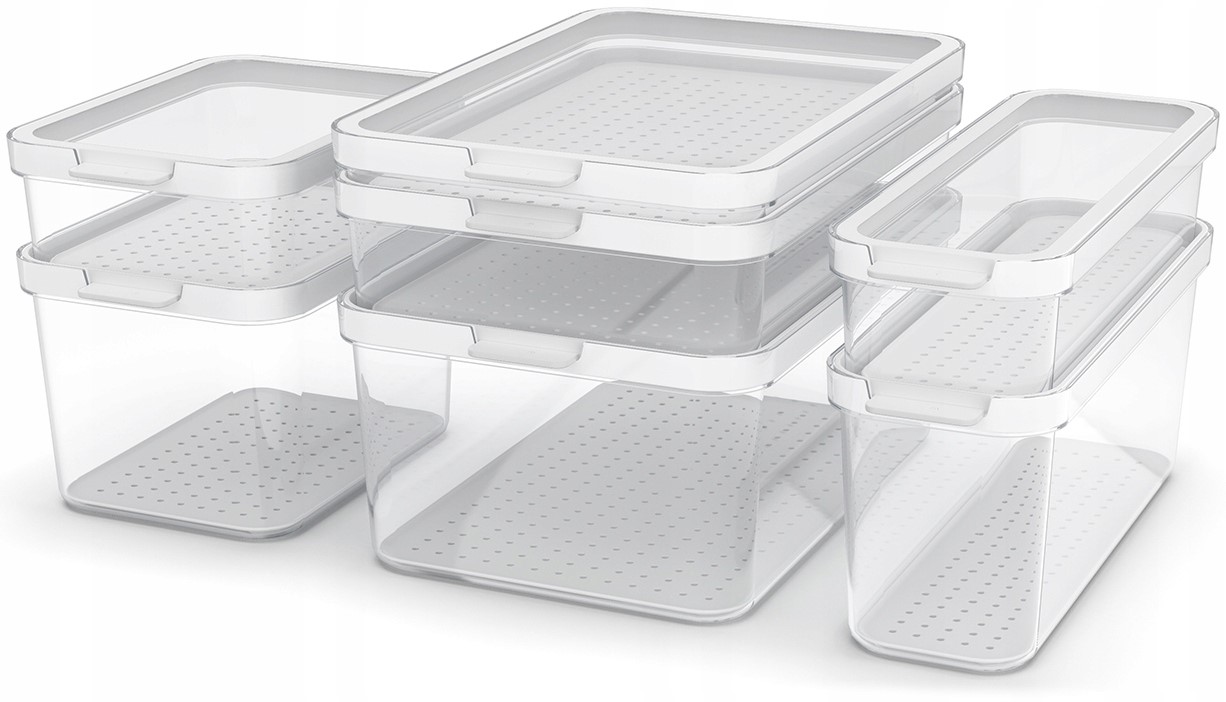 Organizery do lodówki Pojemniki na żywność przezroczyste Rotho 2 szt 1,15 l Materiał wykonania tworzywo sztuczne