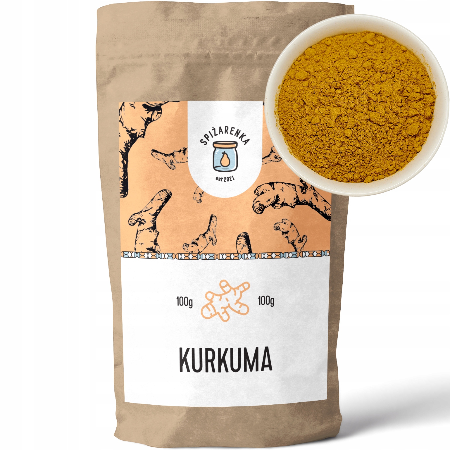 Levně 5 x Kurkuma Mletá aromatická Indie čerstvá přírodní Velký Balíček Spížová