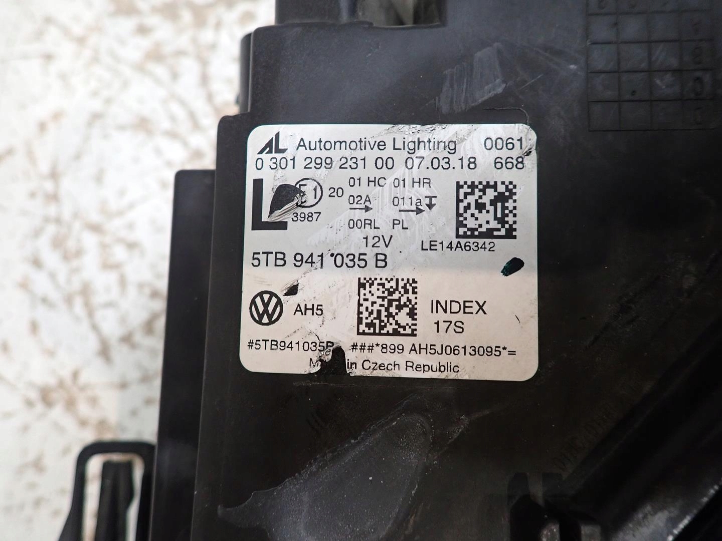 light front front left VW TOURAN 2015- FULL LED