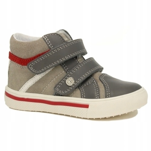 Sneakers chłopięce Bartek skórzane szare r.23