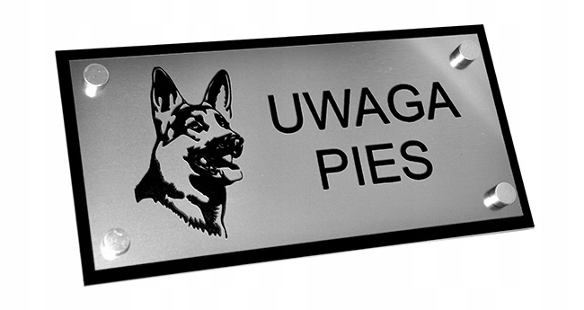 

Tabliczka Uwaga Pies, Elegancka na plexi! Grawer!