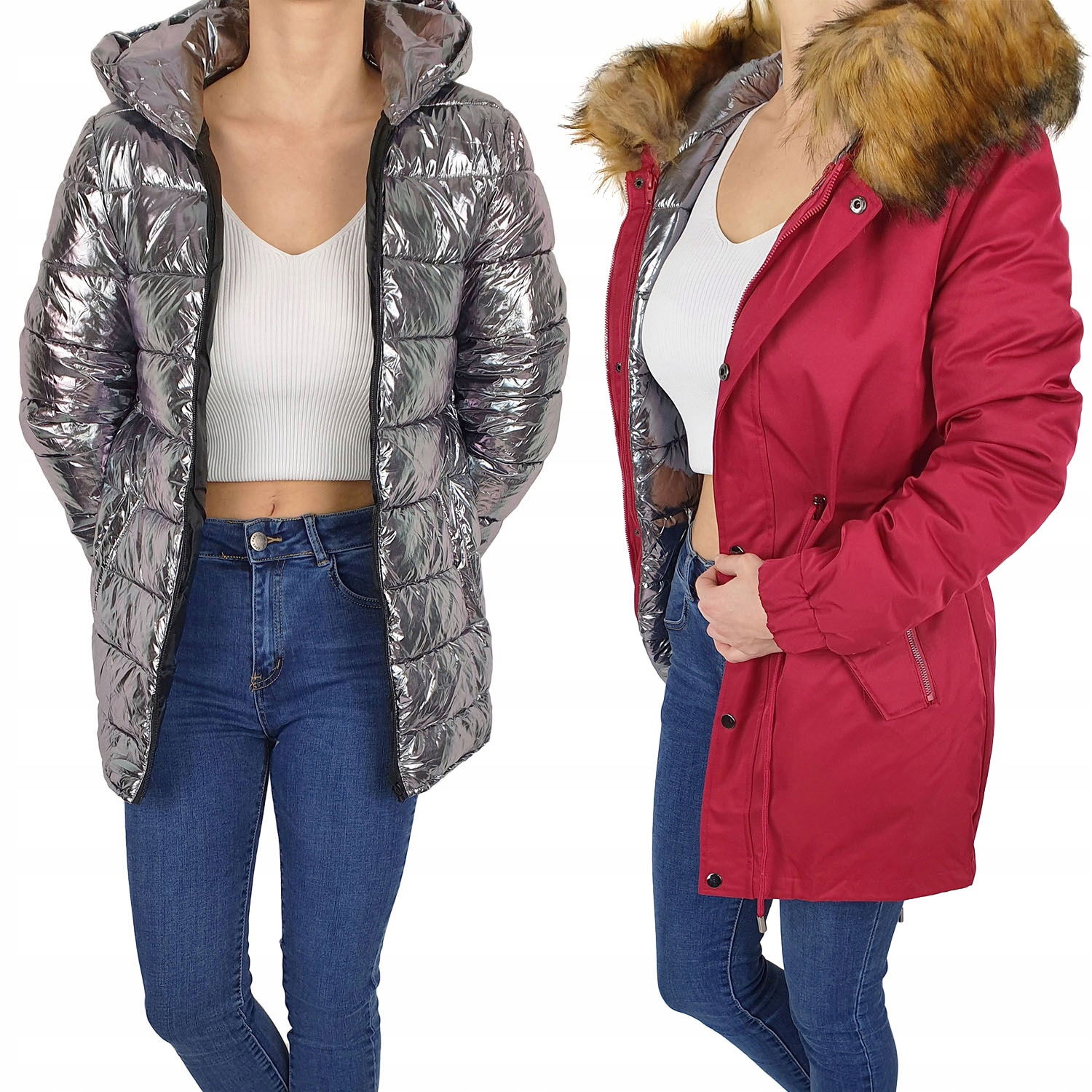 Fenoménová Dámská Dlouhá Zimní Parka Barvy