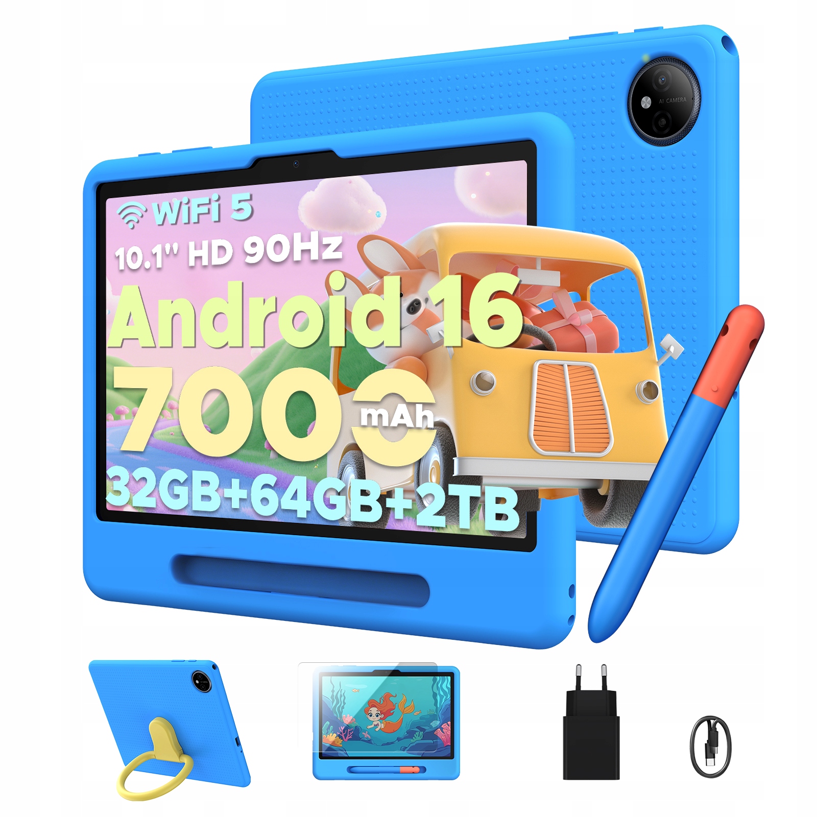 Tablet Dla Dzieci 10,1" Pockam P10KID 6/64GB WiFi Zestaw Edukacyjny