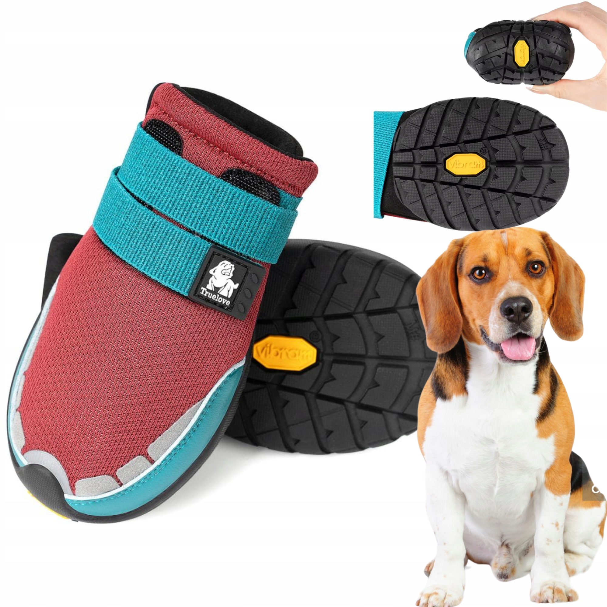 Levně Boty Pro Psa Truelove On Track Podrážka Vibram S (2 ks) 5,7 cm Červená