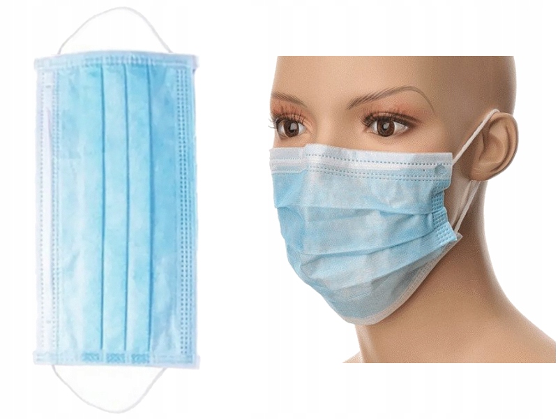 MASKA NA TWARZ MASECZKA TRZYWARSTWOWA OCHRONNA