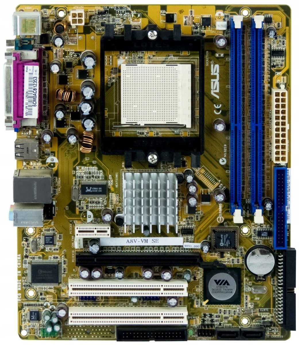 Asus A8V-VM Se patice 939 Ddr mATX