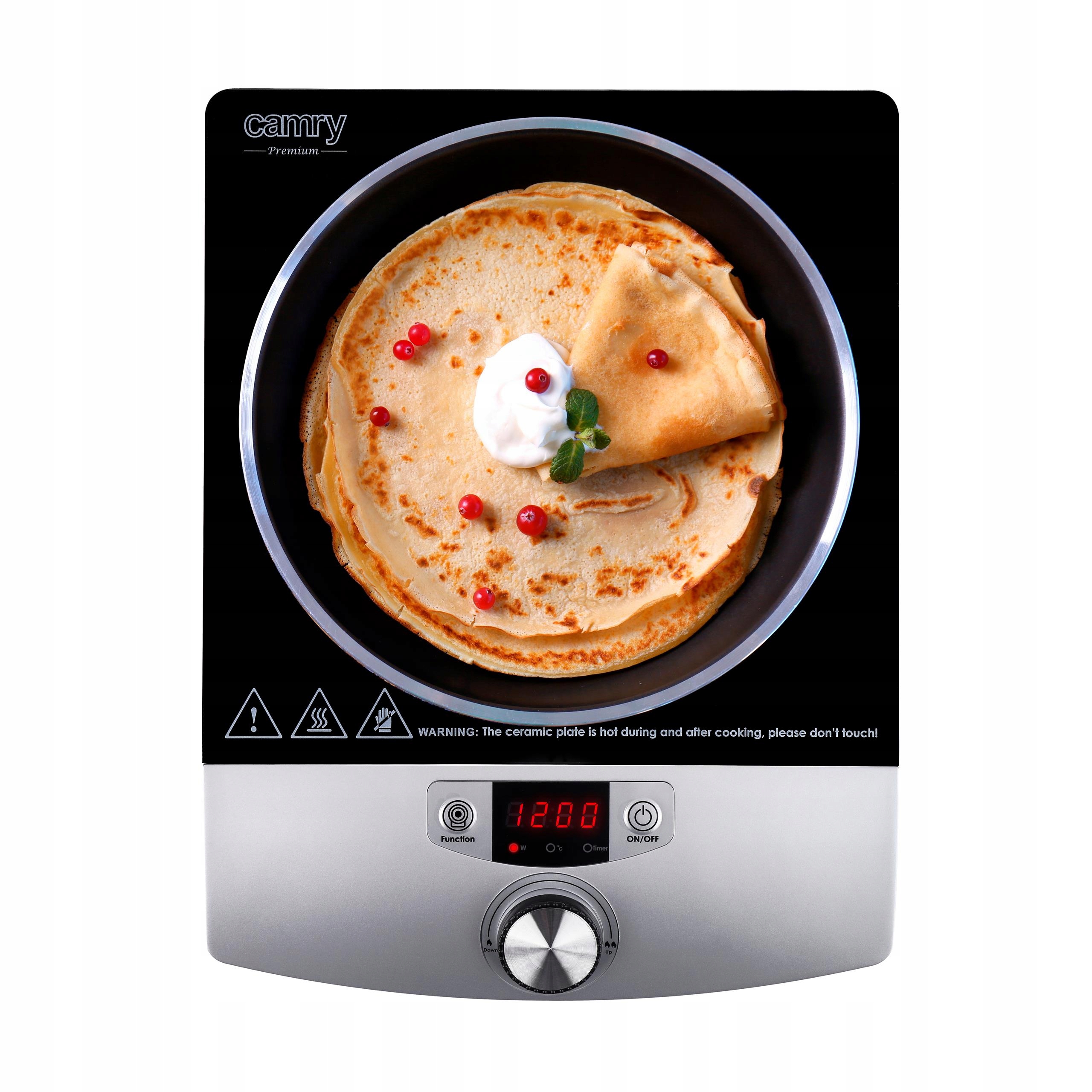 Kuchenka Indukcyjna CR 6515 2000W LCD Timer Czarno-Srebrna
