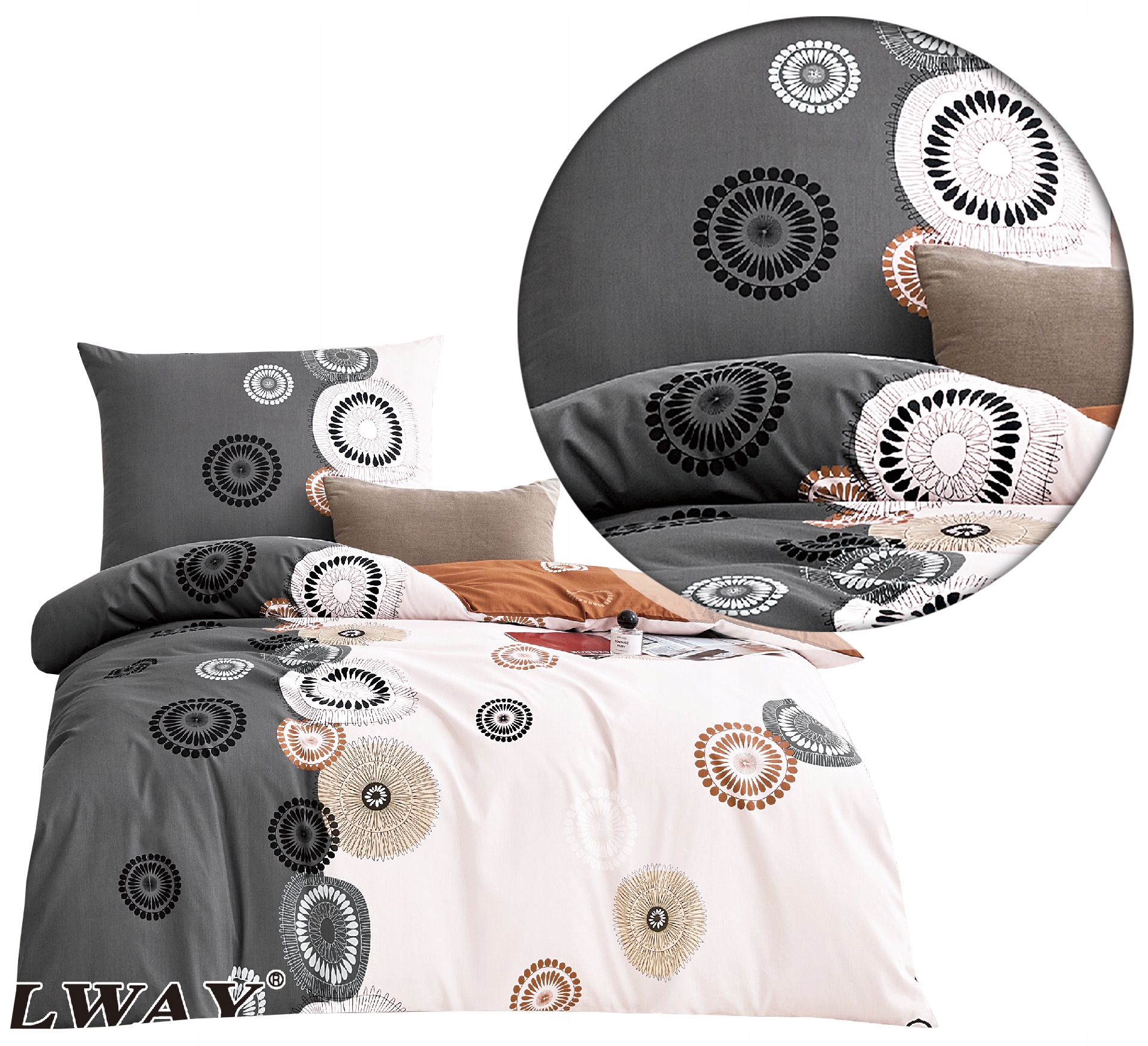 Komplet pościeli 140x200 Elway 8028 100% Bawełna Satynowa Nowe