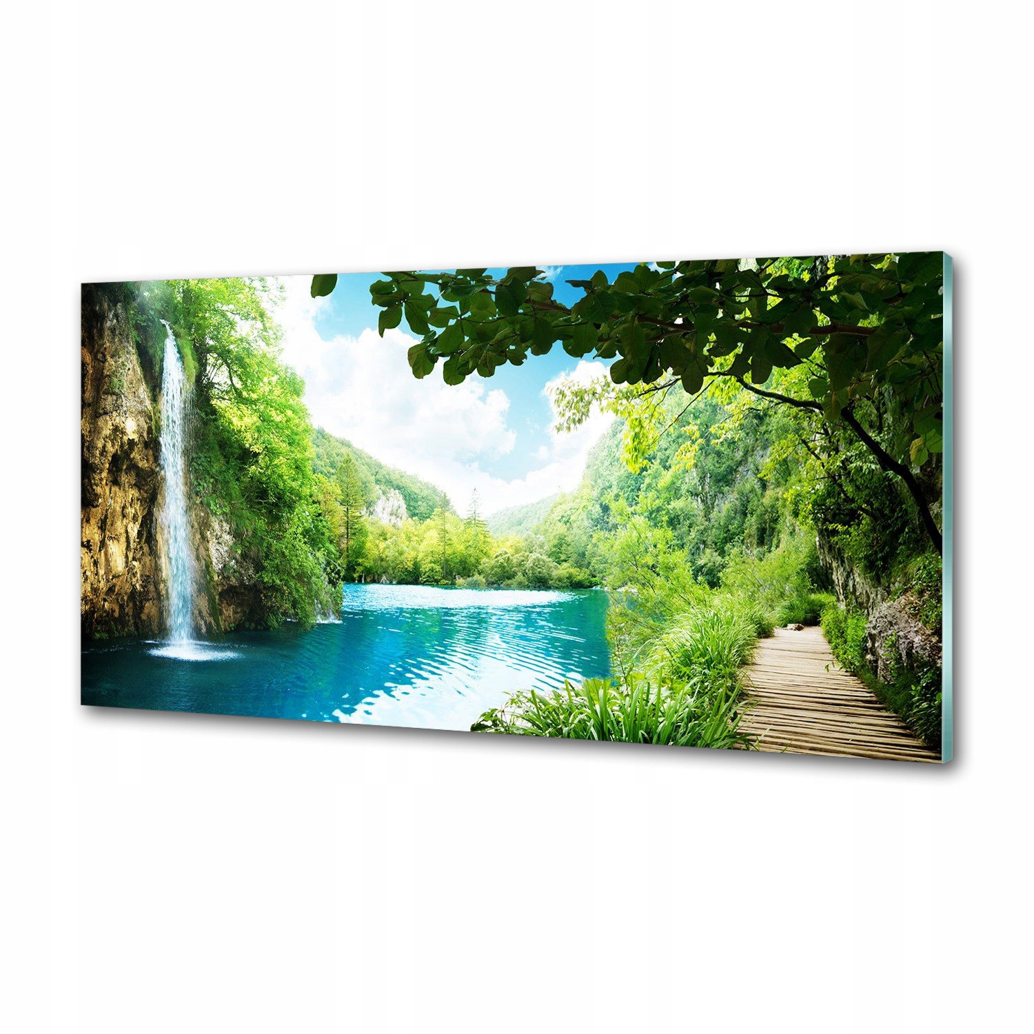 Panel do kuchyne Vodopád v lese 100 x 50 cm Lepidlo