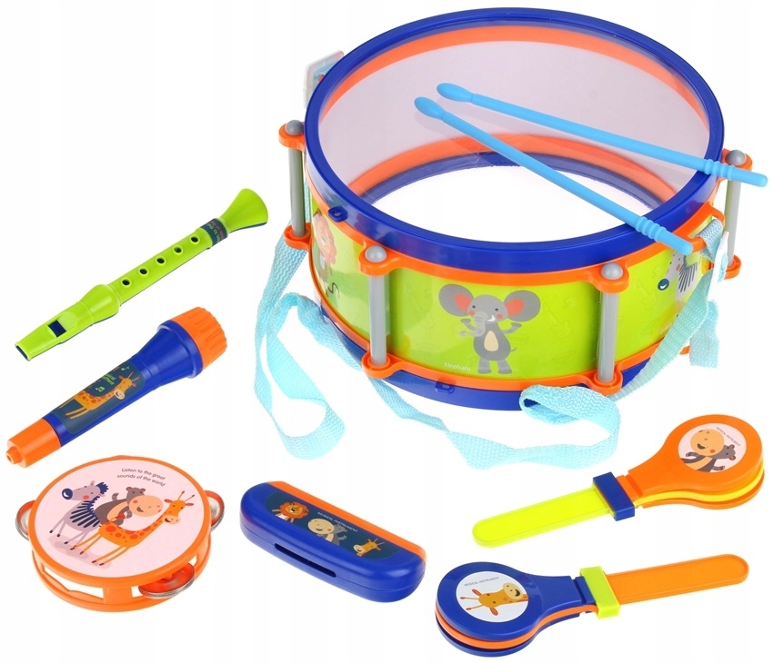 

Zestaw Muzyczny Instrumenty Flet Bębenek Mikrofon